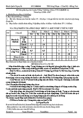 Đề thi giữa học kì II Tiếng việt lớp 4 - Năm học 2016-2017 - Trường Tiểu học Sông Nhạn